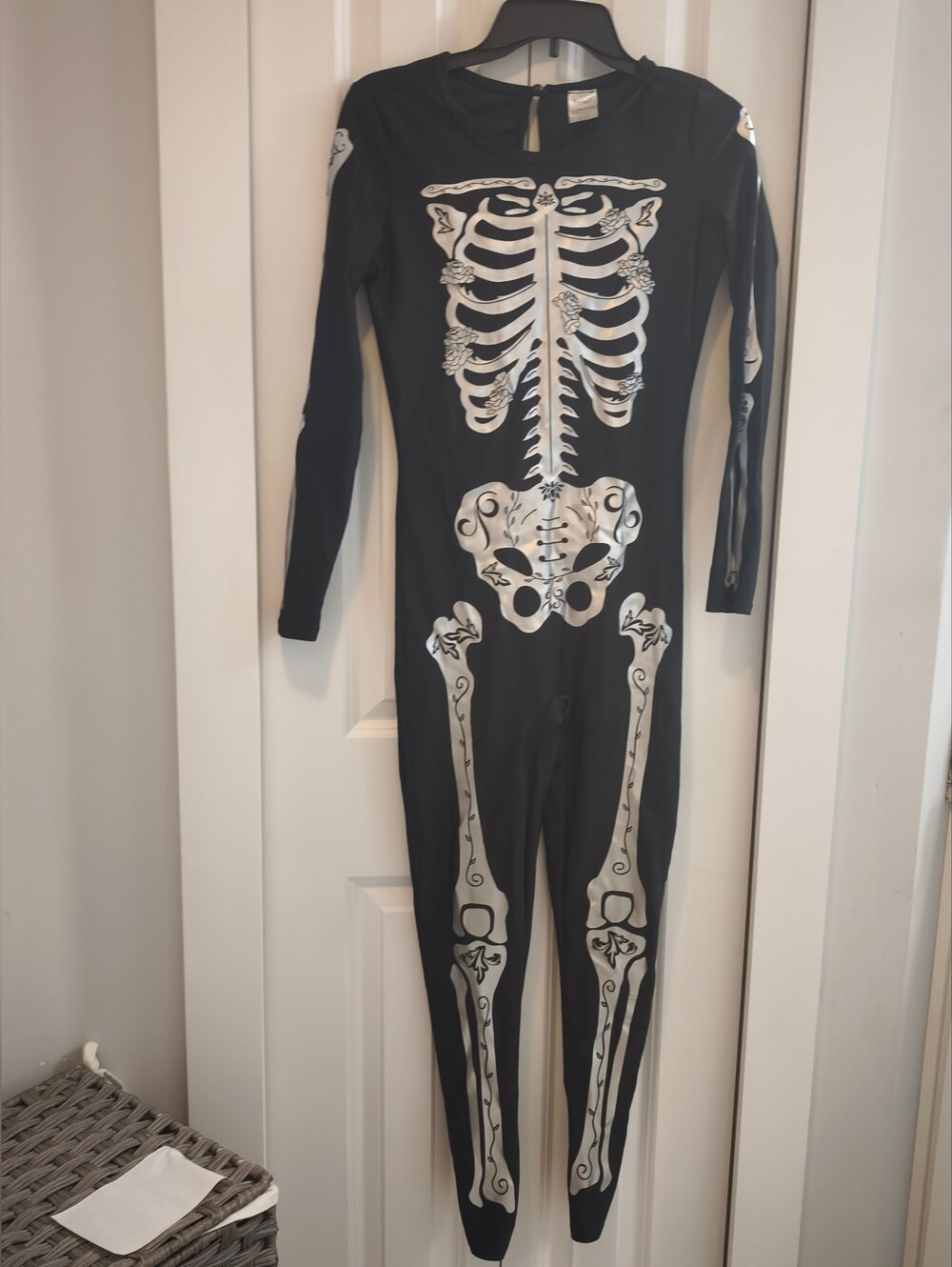 NWOT Spirit Halloween Black Skeleton Onesie Costume - Picture 2 of 6